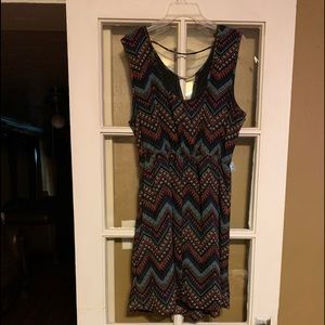 This pretty dark multi colored dress from Indulge is very cute.